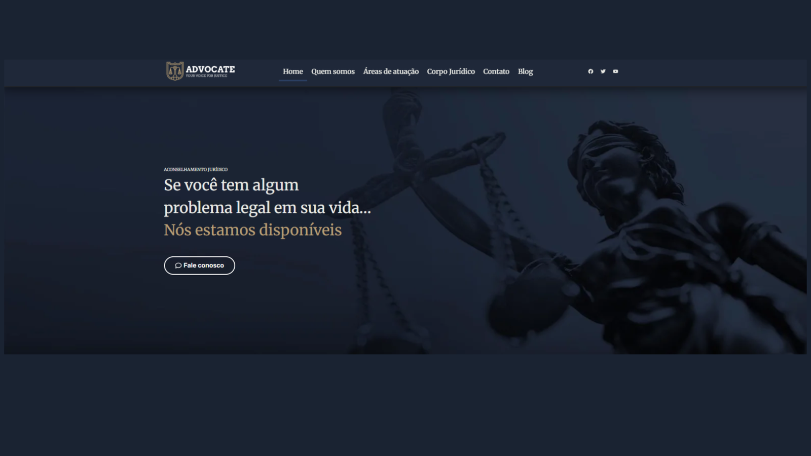 Topo do site com proposta de valor e botão de ação